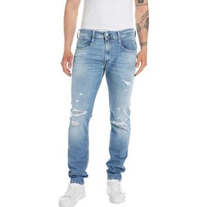 Replay Anbass Slim Fit Bio Herenjeans, Lichtblauw 010-2, 28W / 32L