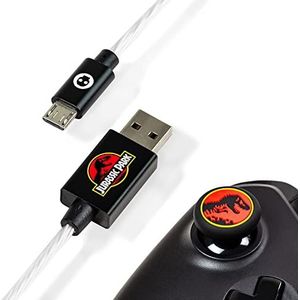 Numskull Officiële Jurassic World gevlochten USB-C-kabel van 1,5 m - snellaadkabel - compatibel met PlayStation 5, Xbox Series X en S