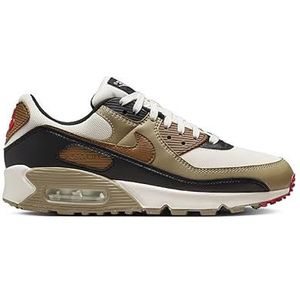 Nike Air Max 90 sneakers voor dames, 36 EU, Phantom Lt British Tan Black Fire Red, 36 EU