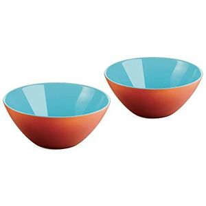 Guzzini - My Fusion, Bowls Set of 2, Ø12,5 x h5 cm, Coral/Sea
