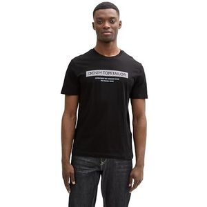 TOM TAILOR Denim T-shirt voor heren, 14482 - Deep Black, XXL