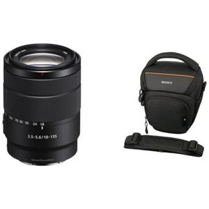 Sony E 18-135mm F3.5-5.6 OSS - SEL18135 & Sony LCS-AMB cameratas voor Sony Alpha-camera