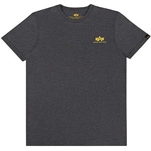 ALPHA INDUSTRIES Basic T Small Logo T-shirt, grijs (Charcoal Heather-315), XXL voor heren, grijs (Charcoal Heather - 315), XXL