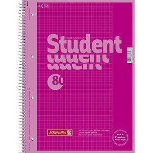 Brunnen 1067926126 Notitieblok/Collegeblok Student Colour Code (A4 geruit, liniatuur 26, 90 g/m², 80 vellen roze