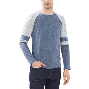 ESPRIT Heren gemêleerd-slim fit shirt met lange mouwen, blauw (navy 400), XXL