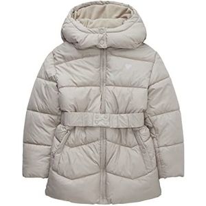 TOM TAILOR Meisjes winterjas voor kinderen met riem 1033338, 30026 - Cloud Grey, 104-110