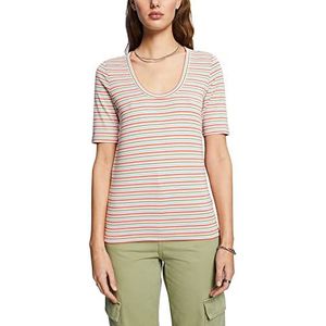 edc by ESPRIT Dames 043CC1K304 T-shirt, 871/CORAL ORANGE 2, S, 871/koraal oranje 2, S