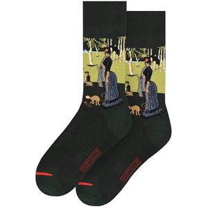 MuseARTa Sokken van katoen met het schilderij A Sunday on La Grande Jatte van de kunstenaar Georges Seurat in maat 36-40, GS-SA-06-36-40, groen, 36-40