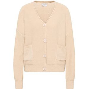 RISA - Teylon - Gebreid Vest - Beige - Knoopsluiting - V-hals