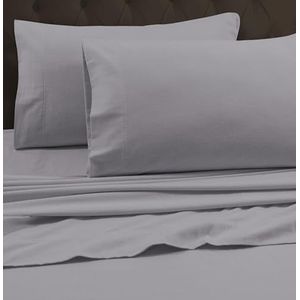 Tribeca Living Koning Luxe Massief Flanel Royale Maat Platte Laken, Platinum
