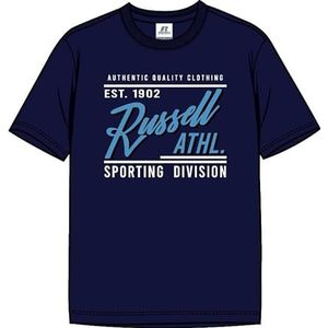 RUSSELL ATHLETIC Heren Rasd-s/S T-shirt met ronde hals, Blauw, M