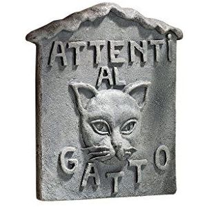 Design Toscano hoed je voor de kat, Italiaanse wandsculptuur: Attenti al Gatto