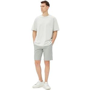 Koton Heren Linnen Blend Bermuda Shorts Knoop Zak Gedetailleerd, Stein (080), 32, Stein (080), 14