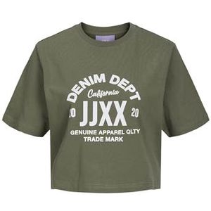 JACK & JONES Dames Jjxx Jxbrook Ss Relaxed Vint Tee Sn T-shirt, Vier leaf Clover/Print: denim Dept, M