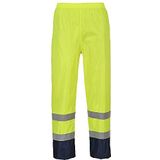 Portwest H444 Hi-Vis Klassieke Tweekleuren Regenbroek, Geel/Marine, Grootte XL