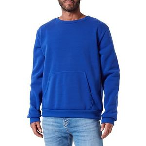 Yuka Gebreid sweatshirt voor heren met ronde hals polyester kobalt maat M, kobalt, M