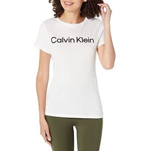 Calvin Klein Performance Dames ronde hals, korte mouwen, wit, groot, wit, L