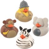 Baker Ross FE320 Safari Rubberen Eend Bad Speelgoed - Pakket van 6, Babyspeelgoed, Feestzakjes Vullers voor Kinderen, Minispeelgoed voor Kinderen