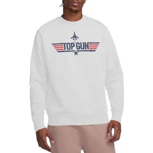Top Gun Paramount, Logo White Crew Sweatshirt, Wit, Medium, Wit, M