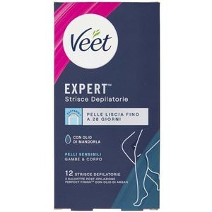 Veet Expert strepen voor gevoelige huid en benen, 6 x 2 strips