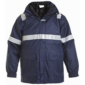 Hydrowear 073100NAP Makkum Reflex Gewoon geen Sweat Parka met Striping, 99% Polyester/1% Antistatisch, Klein formaat, Navy