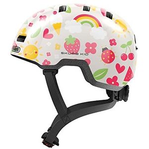 ABUS kinderhelm Skurb Kid - robuuste fietshelm in skaterlook met ruimte voor een vlecht of staart in diverse designs - voor meisjes en jongens - Beige, maat M