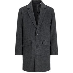 JACK & JONES Heren Jjhays Wool Blend Coat mantel, donkergrijs gemêleerd/detail: HERRINGBONE, L