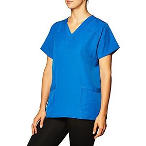 WonderWink Dames vier stretch sportieve V-hals scrub top, royal, S