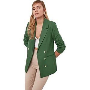 Blazer - Kaki - Geweven - Lange Mouwen - Regular Fit