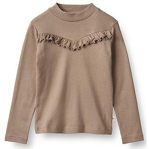 Wheat Rosetta Junior RIPP-T-shirt met lange mouwen voor meisjes, 48% biologisch katoen, 48% modal, 4% elastaan, Oeko-Tex Standard, 3006 Zacht Bruin, 122 cm