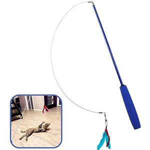 Buffer® Telescopische veren en bel verstelbare lengte elastische grappige pluche kat speelgoed staaf