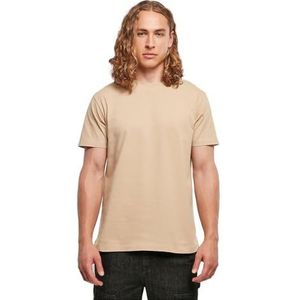 Build Your Brand Heren T-shirt ronde hals, basic T-shirt voor mannen, regular fit, katoen, Unionbeige, M