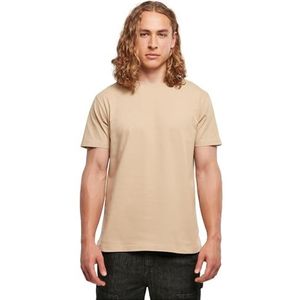 Build Your Brand Heren T-shirt ronde hals, basic T-shirt voor mannen, regular fit, katoen, Unionbeige, L
