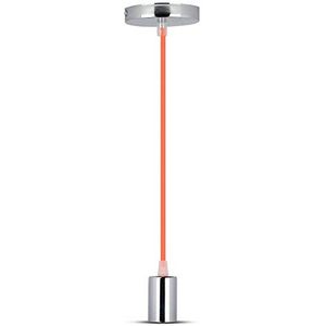 V-TAC SKU.3788 hanglamp, chroom, E27, oranje VT-7338, kunststof en andere materialen, diepte: 60 mm
