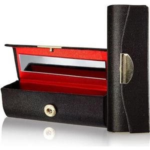 Makeup case merk fantasy model potlood potlood, zwart, met spiegel, knoopsluiting, lengte