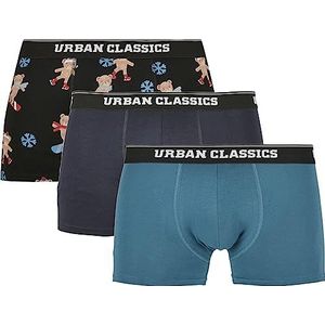 Urban Classics Boxershorts voor heren, Teddy Aop+Jasper+Navy, S
