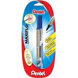 Pentel Maxiflo NLF50 permanente marker, conisch, medium punt, met drukknop, blauw, 1 stuk