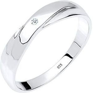 Elli Ring Dames Elegante Engagement met Diamant (0,02 ct.) in 925 Sterling Zilver