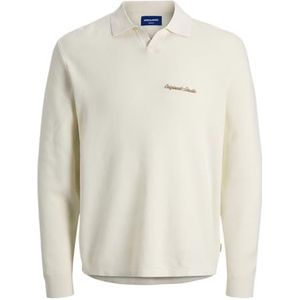 JACK & JONES Jornorrebro Light Knit Ls Polo Sn, sea salt, XS