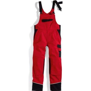 BP 1608-559 tuinbroek, 65% polyester, 35% katoen rood/zwart, maat 90