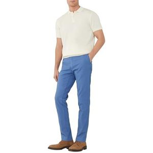 Hackett London Gmd Texture chinobroek voor heren, Blauw (Avio), L