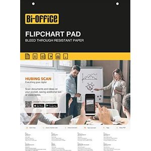 Bi-Office Flipchart Pad, Gridded, 40 vellen - 60 gr/m² papier, A1 [Pack van 5]