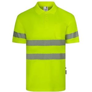 VELILLA 305532; Poloshirt van gerecycled polyester, effen, korte mouwen, segmentband, neongeel, maat M, Fluor geel, M