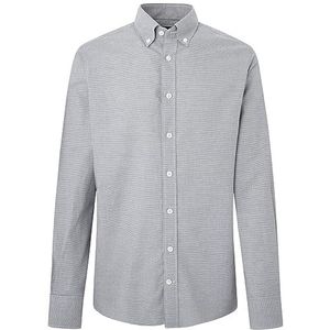 Hackett London Flanel Houndstooth Shirt voor heren, Grijs (Donkergrijs), XL
