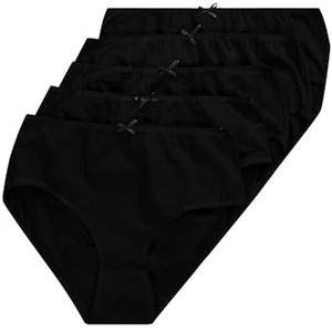 Ulla Popken Dames tailleslip (5-pack), zwart, 46-48