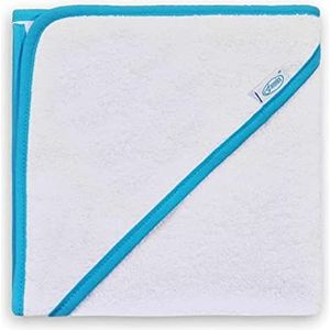 Badcape Uni Line, Wit/Turquoise