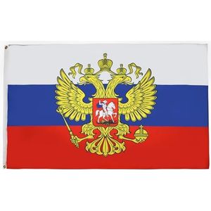 Rusland met adelaarsvlag 150x90 cm - Russische wapenvlaggen 90 x 150 cm - Banier 3x5 ft Hoge kwaliteit - AZ FLAG