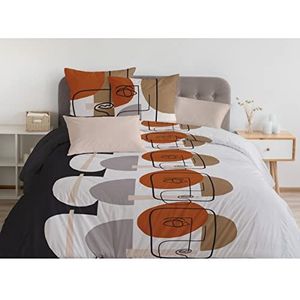 Home Linge Passion Melimelo HP05479 Dekbedovertrekset, 240 x 260 cm, terracotta wit