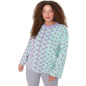 Trendyol Dames TBBAW23AN00084/Lila Sweater, Lila, 4XL, Lila, 4XL Grote Maten