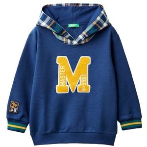 United Colors of Benetton Sweatshirt met capuchon voor kinderen en jongens, Blauw, 18 mesi